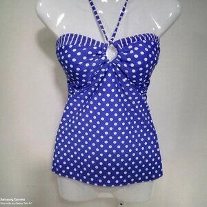 Hula Honey Purple & White Poka Dot Strapless Tankini Swimsuit Top NWT Various Jr